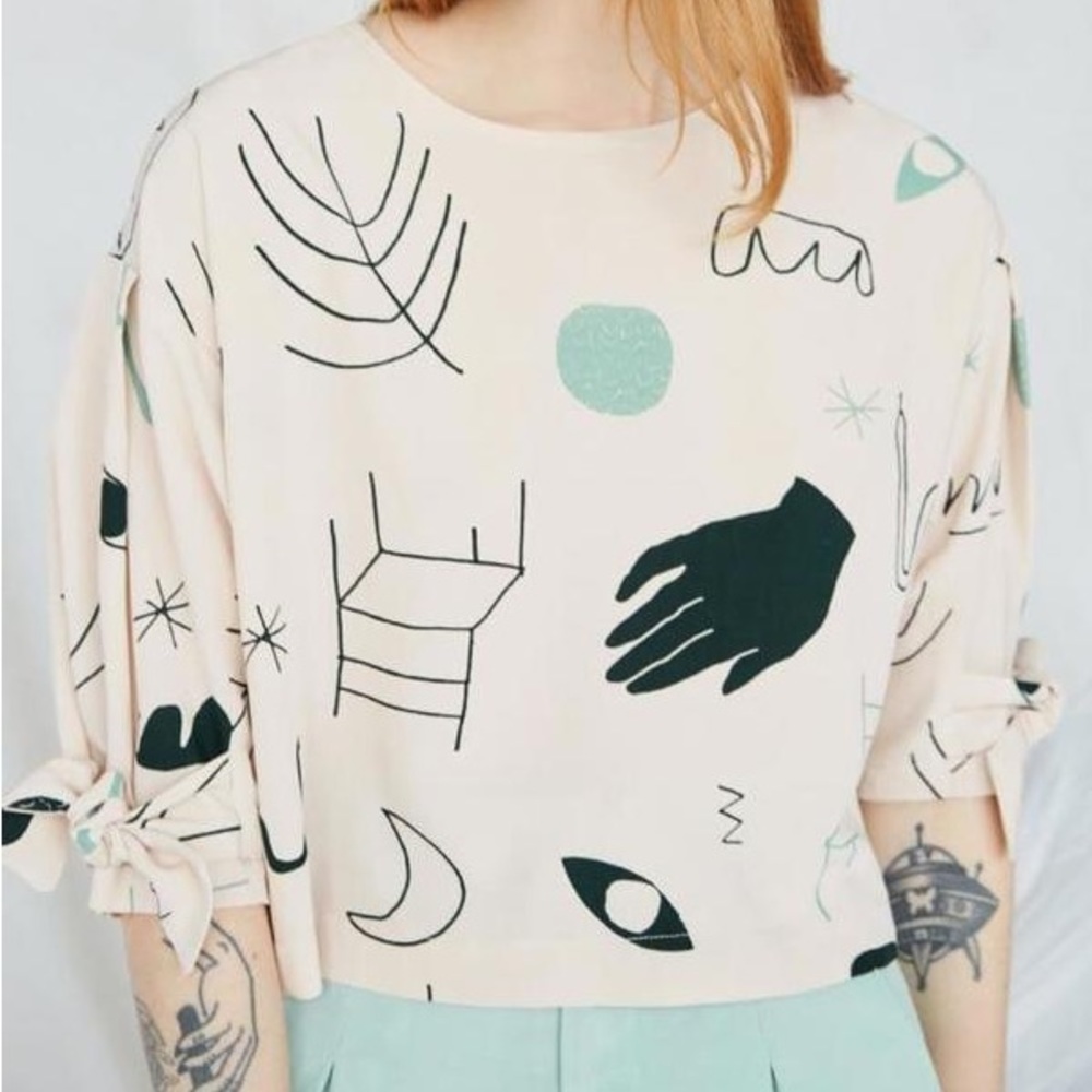 Eve Gravel Sandstorm Top in Mystic Print S
